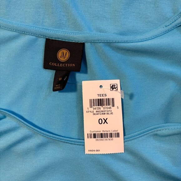 JM Collection Women's Plus Size 0X Blue Solid Tank Top NWT - Picture 4 of 4